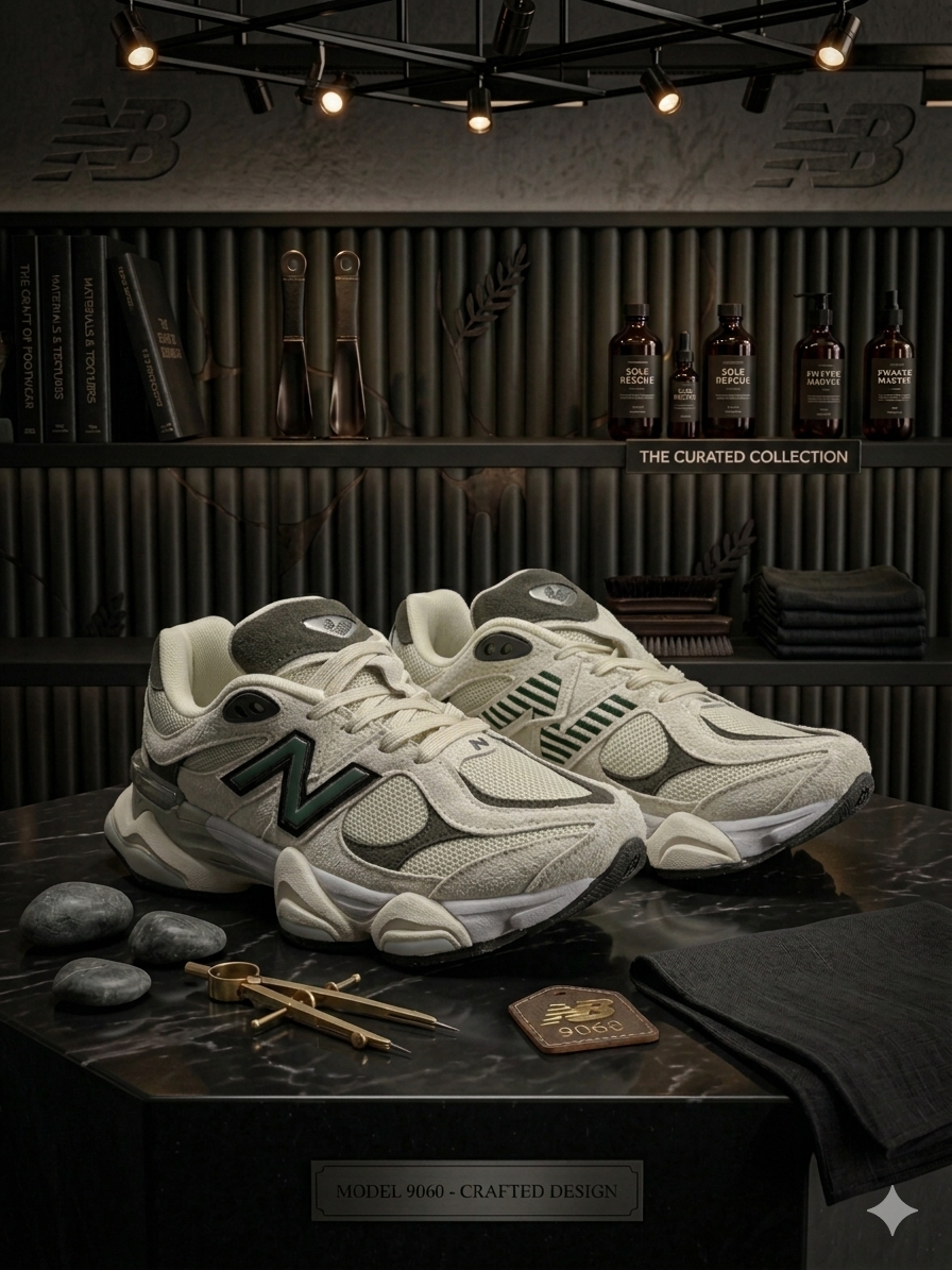 NEW Balance 9060 Sea Salt/ Green - Image 2