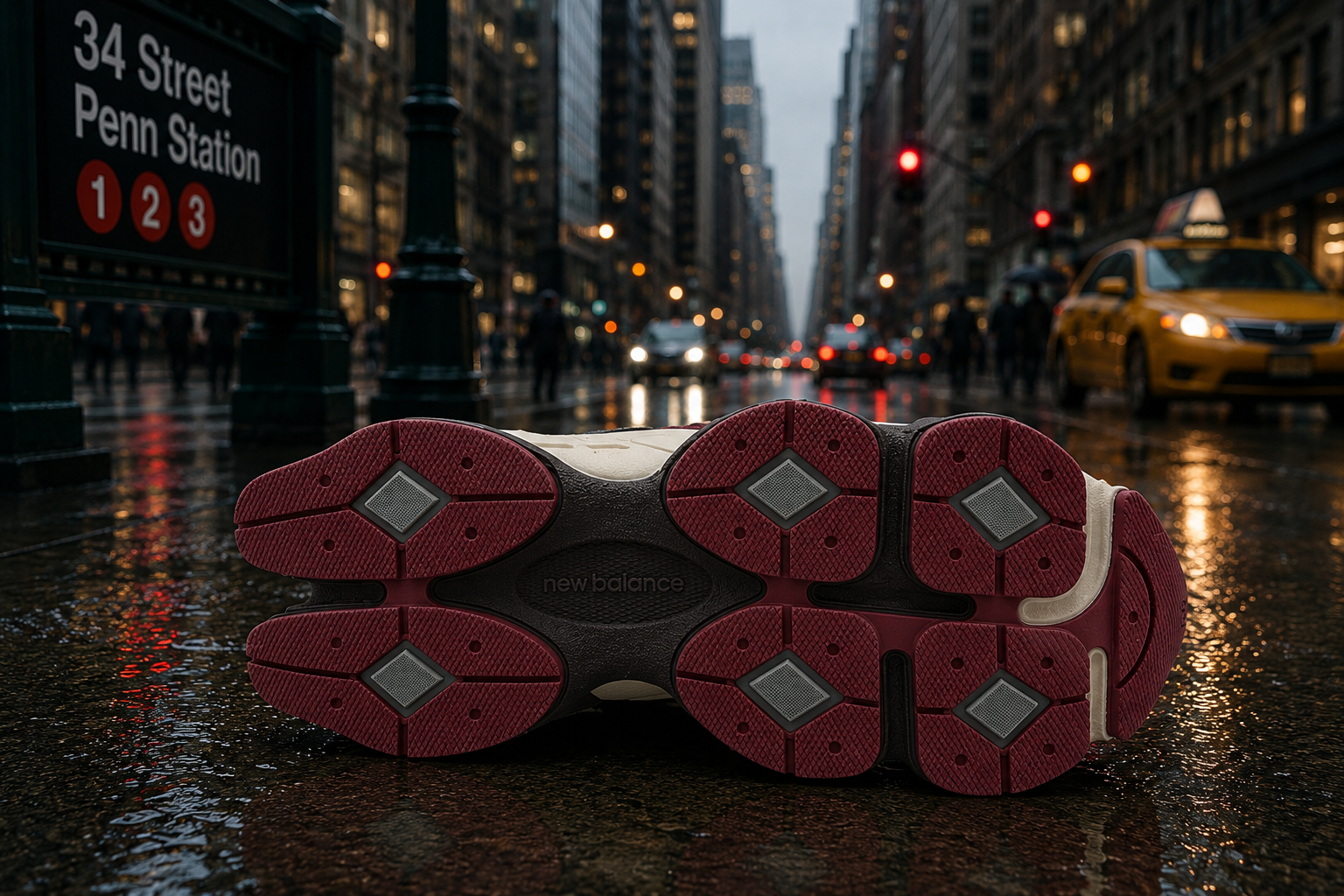 New Balance – Стилни Chunky Маратонки в Бордо и Сиво - Image 3