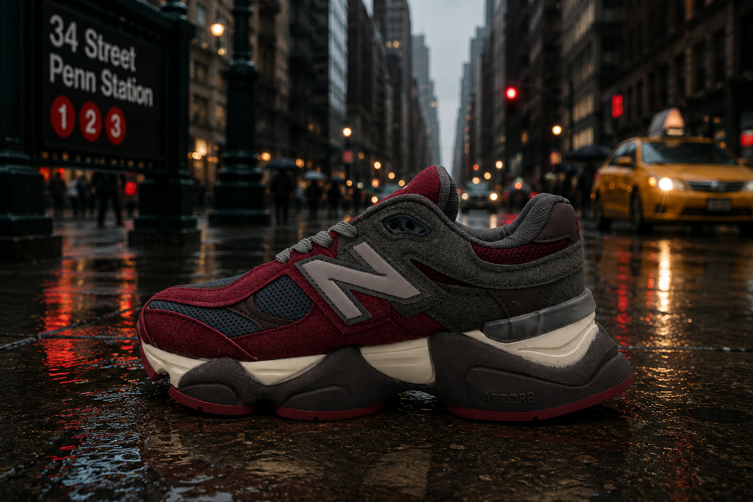 New Balance – Стилни Chunky Маратонки в Бордо и Сиво - Image 2